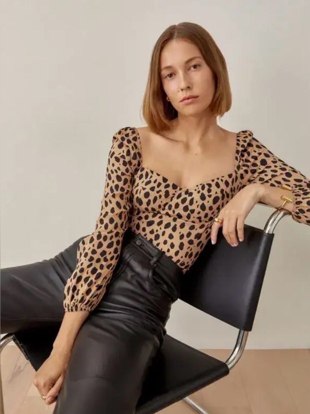 Reformation Reign Top in Bobcat